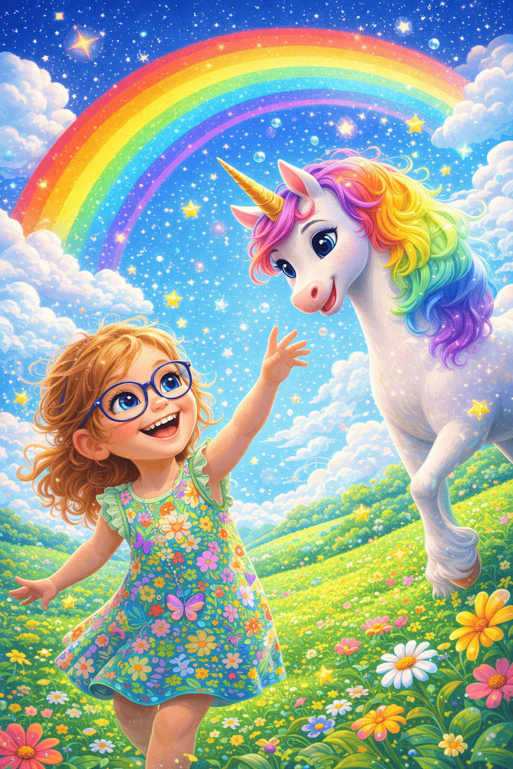 Der regenbogen des einhorns
